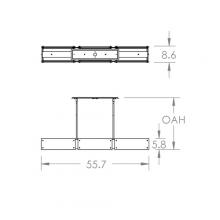 Hammerton PLB0044-56-GB-SG-001-E2 - Textured Glass Linear Suspension-56-Gilded Brass