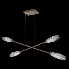 Hammerton PLB0049-M2-BB-S-CA1-L1 - Aalto Double Moda-Burnished Bronze-Smoke Blown Glass-Stainless Cable-LED 2700K