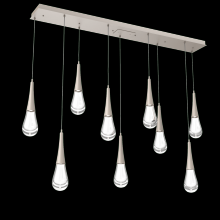 Hammerton PLB0078-09-BS-C-C01-L1 - Raindrop Linear 9 PC.-Metallic Beige Silver-Blown Glass