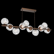 Hammerton PLB0086-T0-BB-ZC-001-L1 - Luna 10pc Twisted Branch-Burnished Bronze-Zircon Inner - Clear Outer-Threaded Rod Suspension-LED