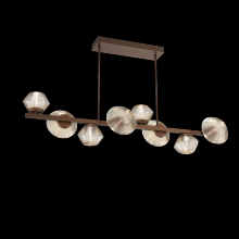 Hammerton PLB0089-T8-BB-A-001-L1 - Mesa 8pc Twisted Branch-Burnished Bronze-Amber Blown Glass-Threaded Rod Suspension-LED 2700K