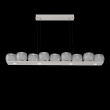 Hammerton PLB0091-0C-BS-S-CA1-L3 - Vessel 59-inch Platform Linear-Beige Silver-Smoke Blown Glass-Stainless Cable-LED 3000K