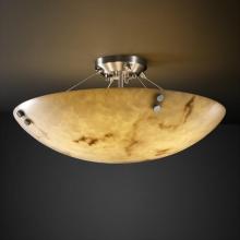 Justice Design Group FAL-9652-35-NCKL-F5-LED-5000 - 24" Semi-Flush Bowl w/ CONCENTRIC SQUARES FINIALS