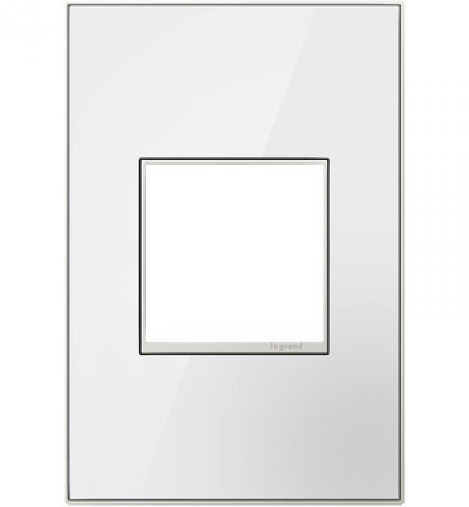 adorne® Mirror White One-Gang Screwless Wall Plate