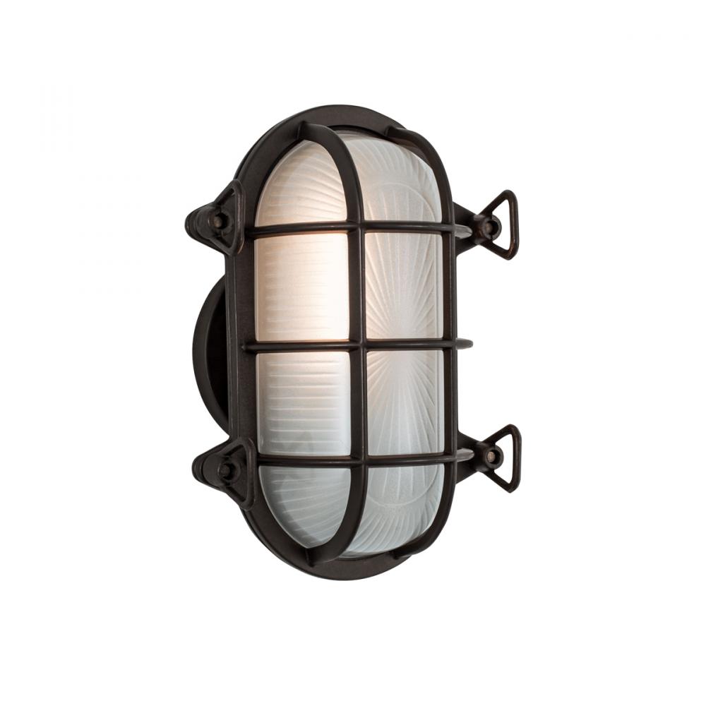 Mariner Oblong Outdoor Wall Light - Bronze With Frosted Glass