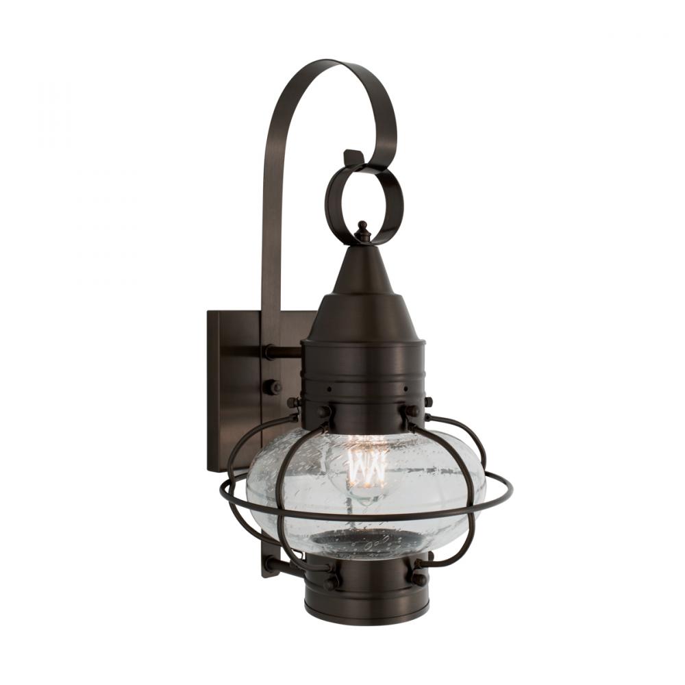 Classic Onion Outdoor Wall Light - Bronze with Seeded Glass