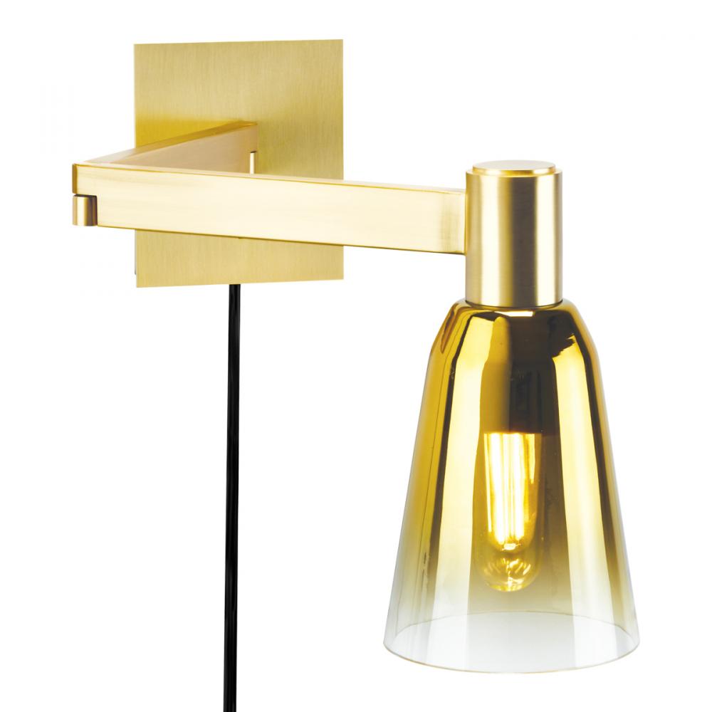 Audrey Swing Arm Wall Light - Satin Brass