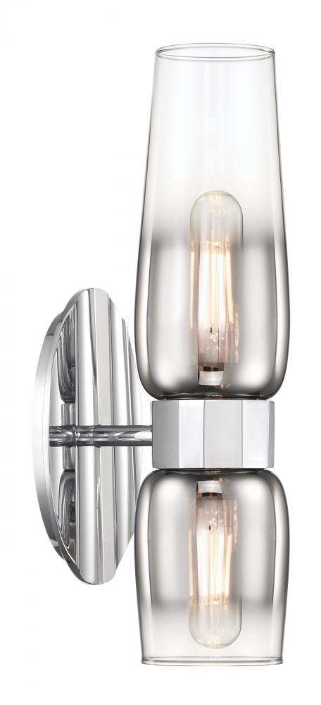 Flame 2-Light Vanity Sconce - Chrome