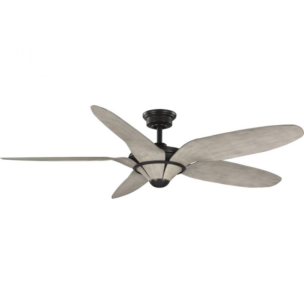 Mesilla Collection 60&#34; Five-Blade Antique Wood/Antique Bronze Indoor/Outdoor DC Motor Urban Indu