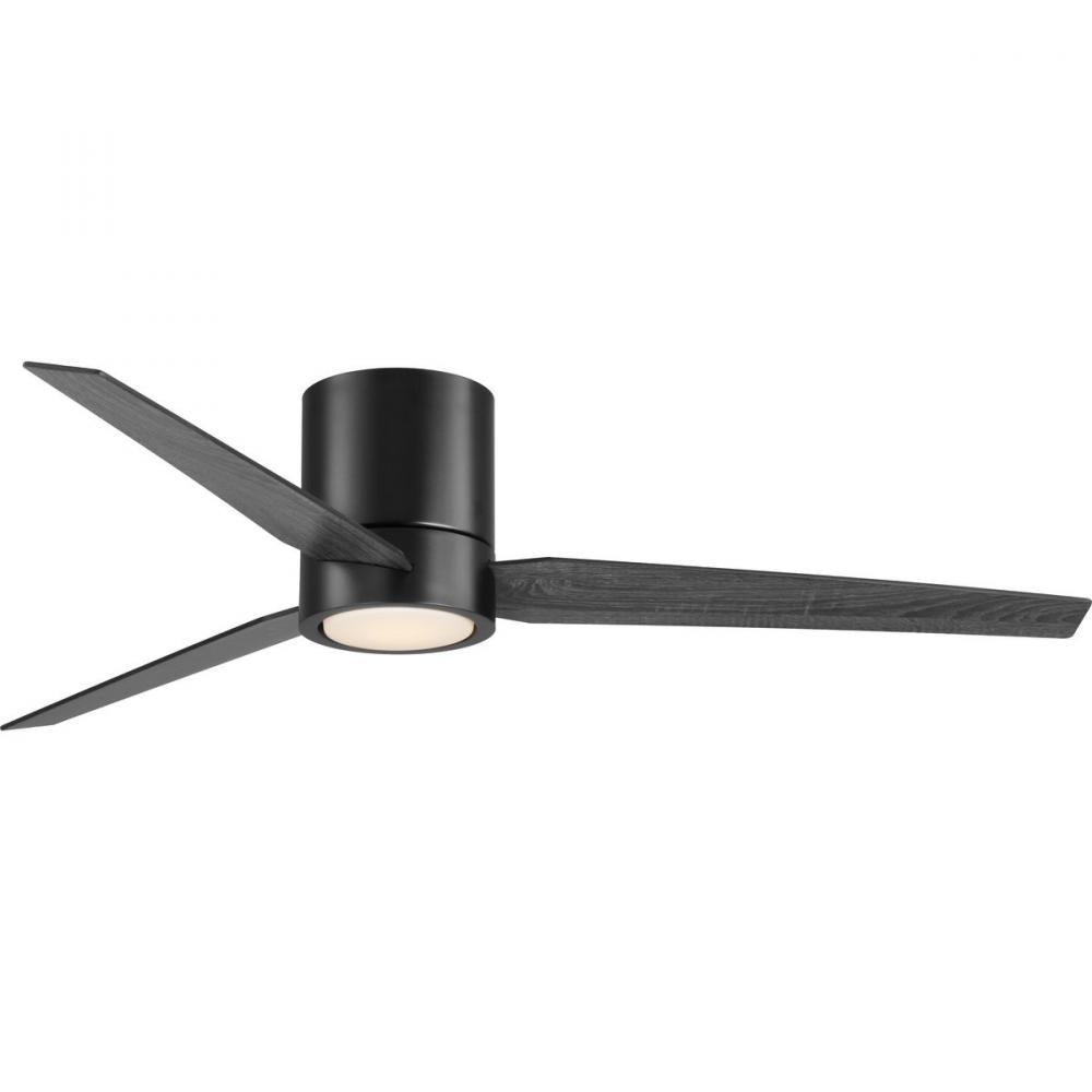 Braden 56&#34; Integrated LED Indoor Matte Black Mid-Century Modern Ceiling Fan with Light Kit and W