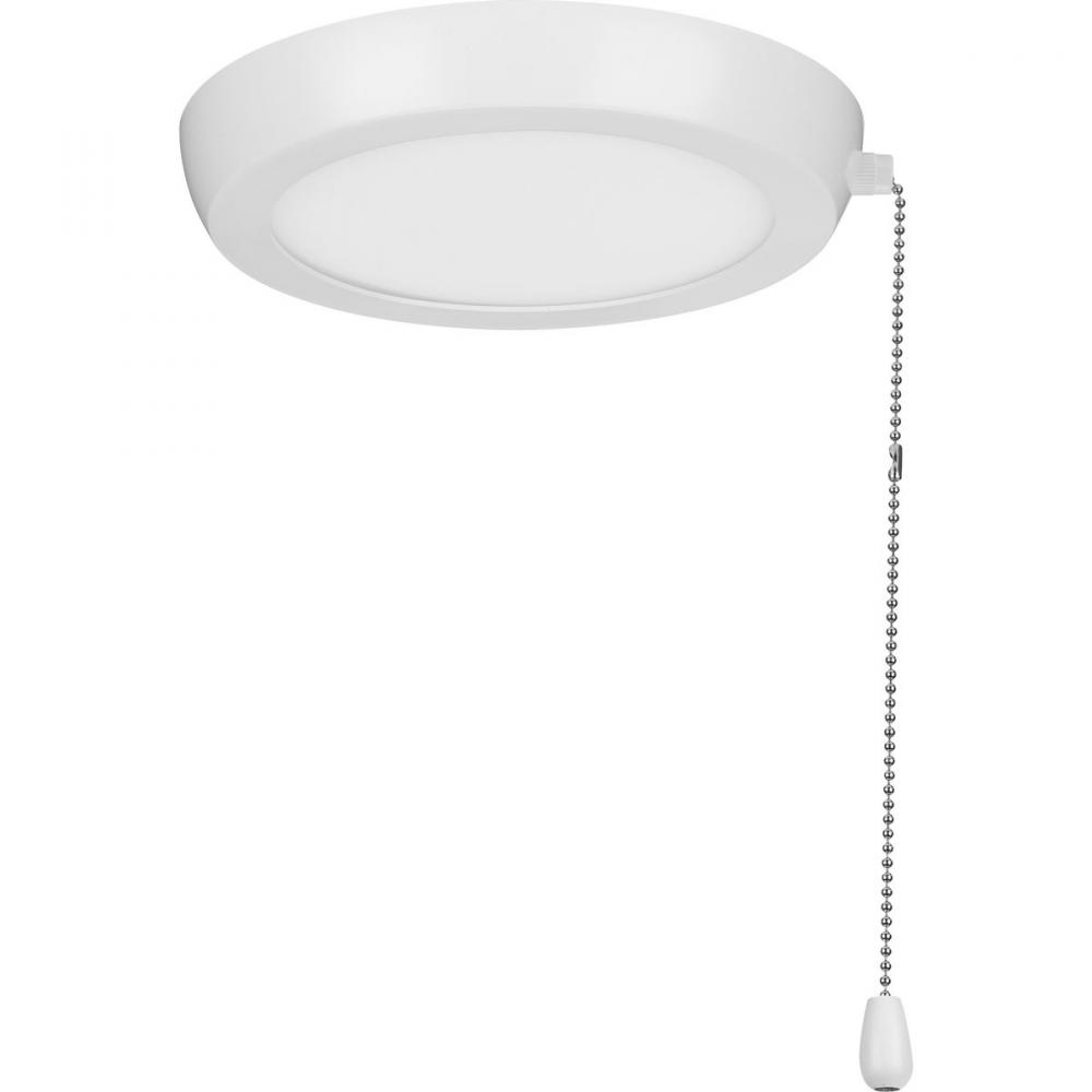 AirPro 7&#34; 1-Light Satin White Integrated LED Transitional Edgelit Ceiling Fan Light Kit and Opal