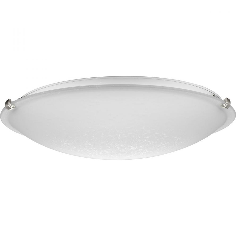 Linen Dome 20-1/4&#34; Four-Light Transitional Brushed Nickel Etched Linen Glass Flush-Mount Light