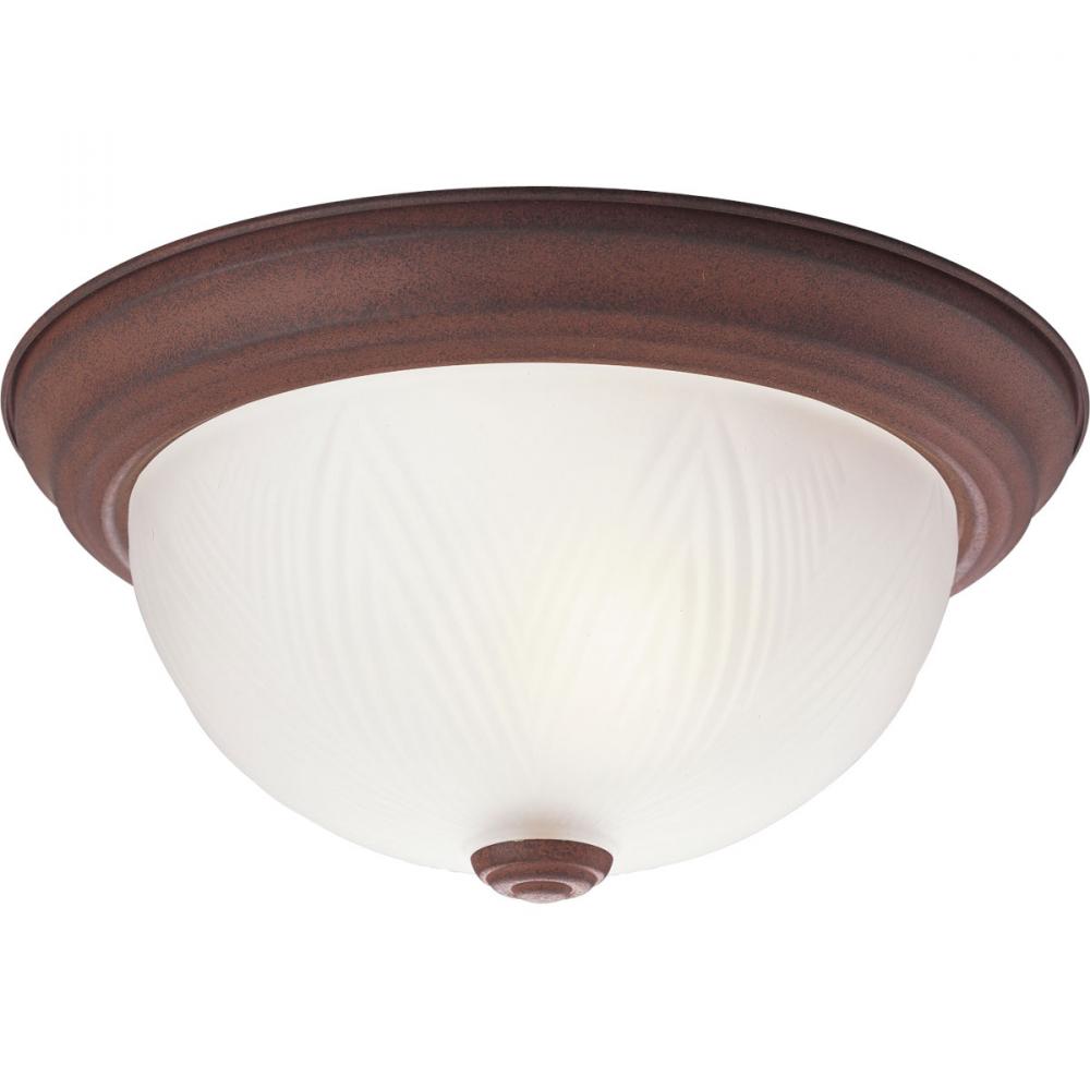 One Light Copper Bowl Flush Mount