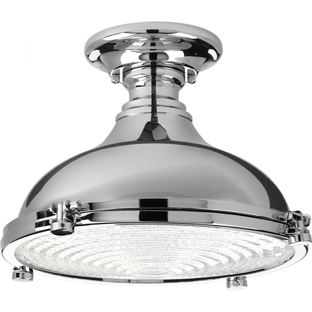 Fresnel Lens Collection One-Light LED Semi-Flush Mount