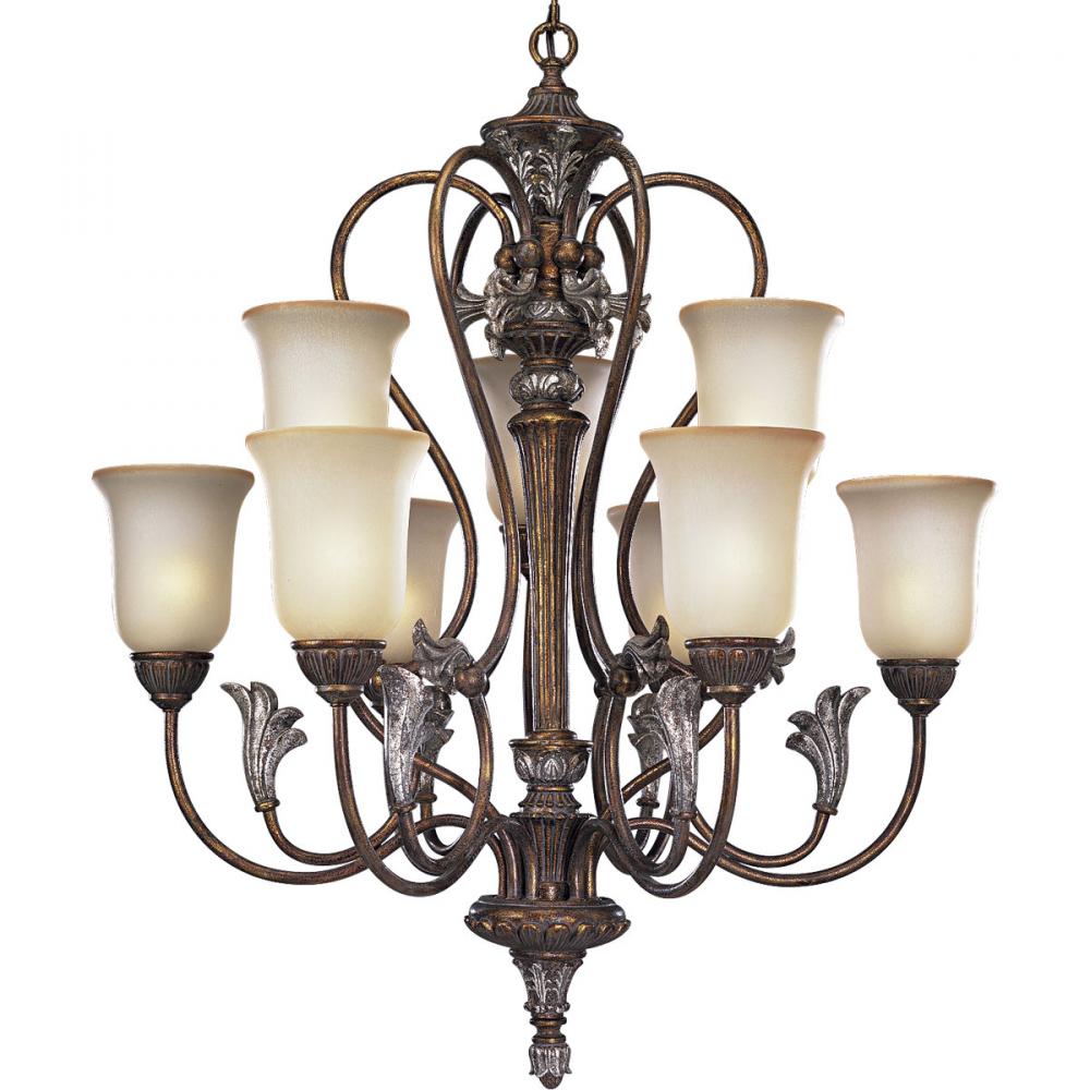 Nine Light Gold Up Chandelier