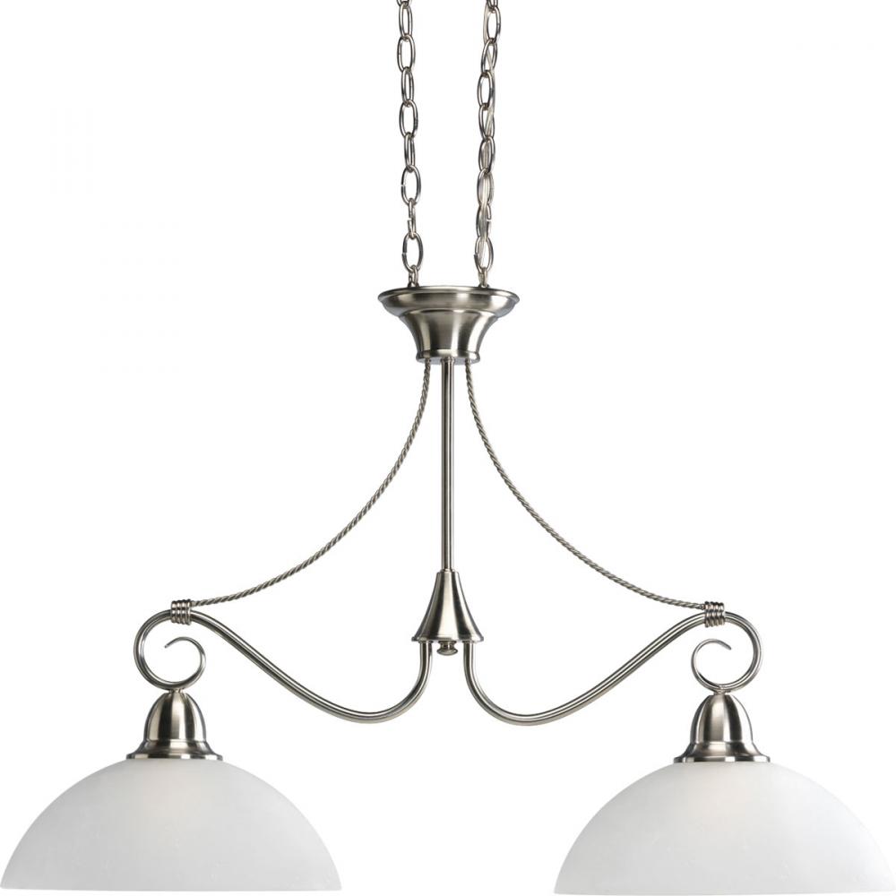 Two Light Brushed Nickel Island Light