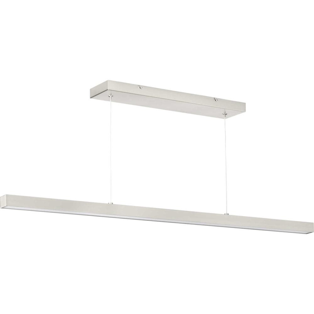 Planck LED Collection Brushed Nickel White Shade Modern Pendant Light