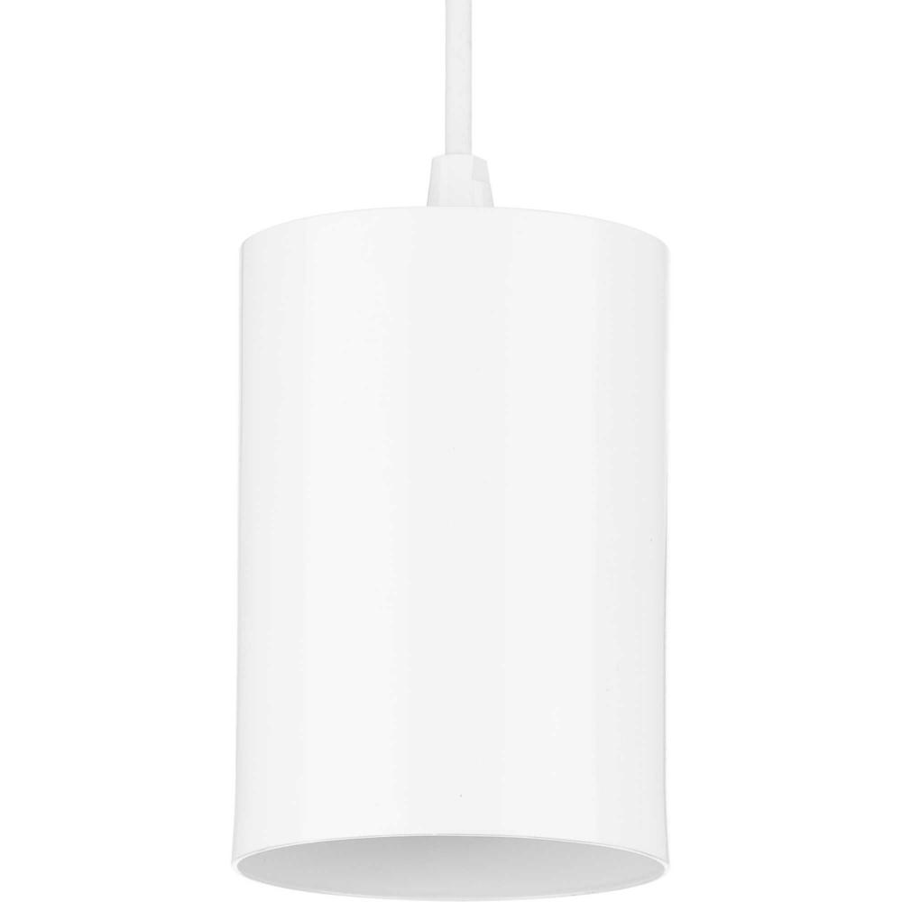 5&#34; White Outdoor Aluminum Cylinder Cord-Mount Hanging Light