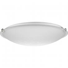 Progress P350179-009 - Linen Dome 20-1/4" Four-Light Transitional Brushed Nickel Etched Linen Glass Flush-Mount Light