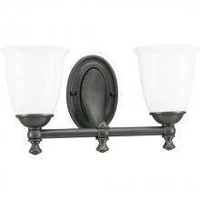 Progress P3028-74 - Victorian Collection Two-Light Venetian Bronze White Opal Glass Farmhouse Bath Vanity Light