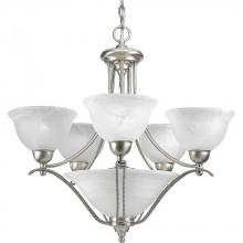 Progress P4069-09 - Five Light Brushed Nickel Alabaster Glass Up Chandelier