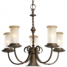 Progress P4587-102 - Five Light Roasted Java Jasmine Mist Glass Up Chandelier