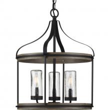 Progress P500235-031 - Brenham Collection Black Three-Light Outdoor Pendant