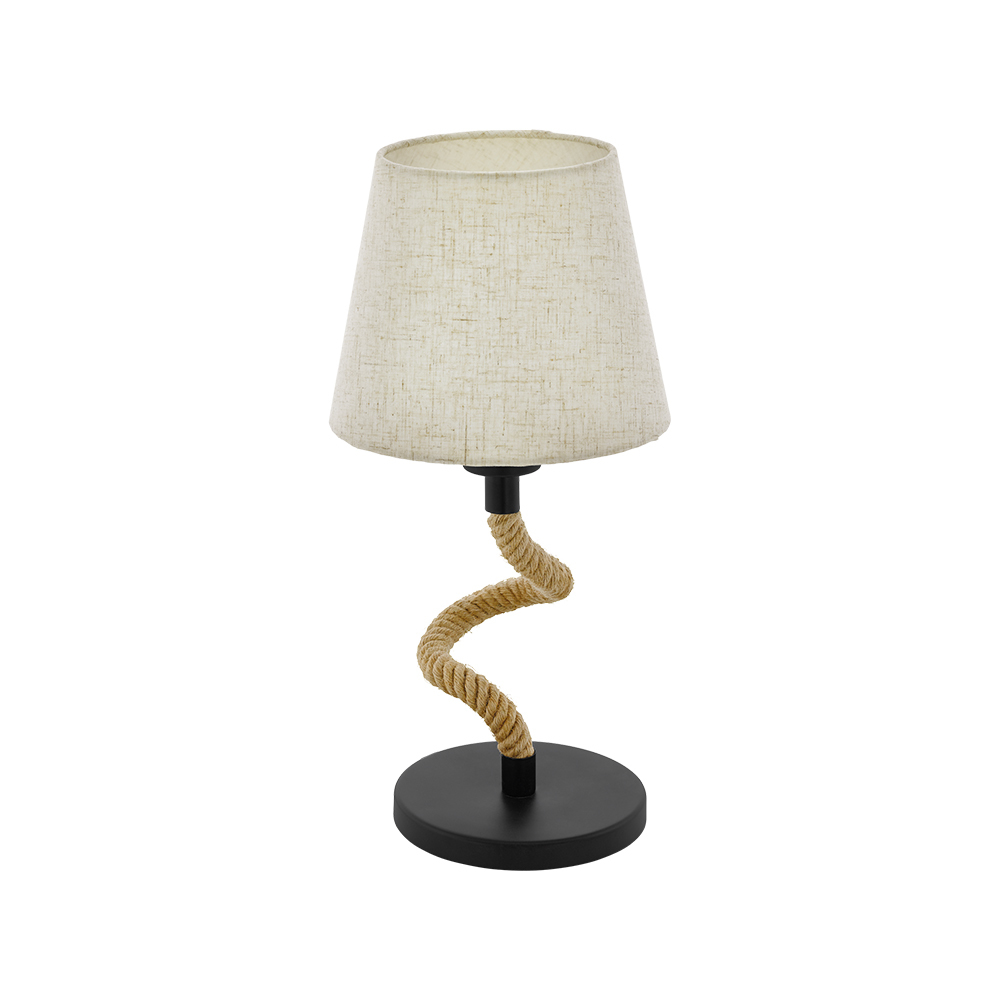 Rampside - Table Lamp Black Finish Rope Body Brown Shade 1-60W