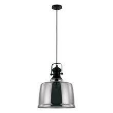 Eglo 204368A - 1x60W Pendant w/ matte black and chrome finish w/ smoked glass