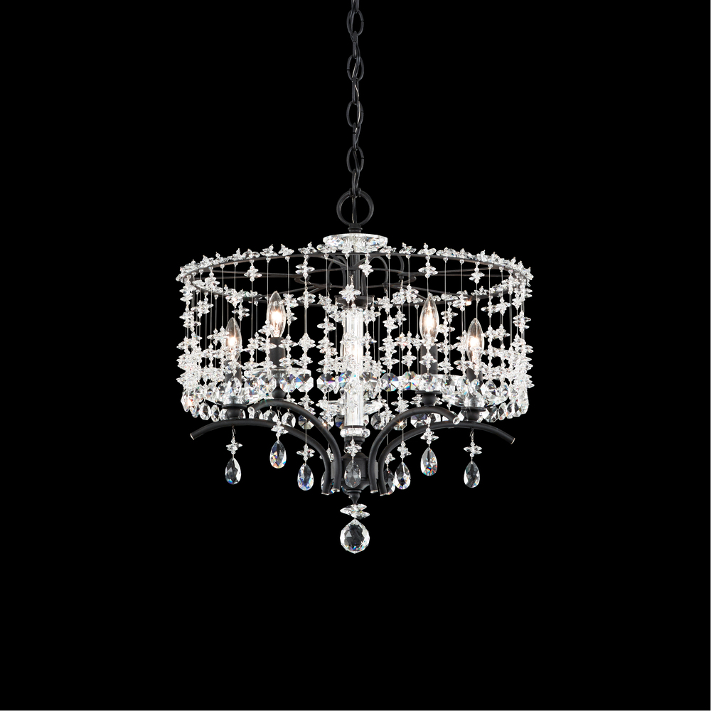 Bella Rose 5 Light 120V Chandelier in White with Radiance Crystal