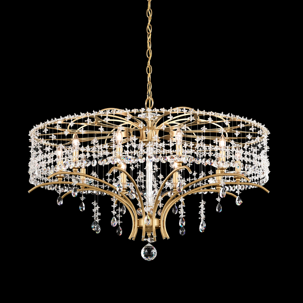 Bella Rose 10 Light 120V Chandelier in White with Heritage Handcut Crystal