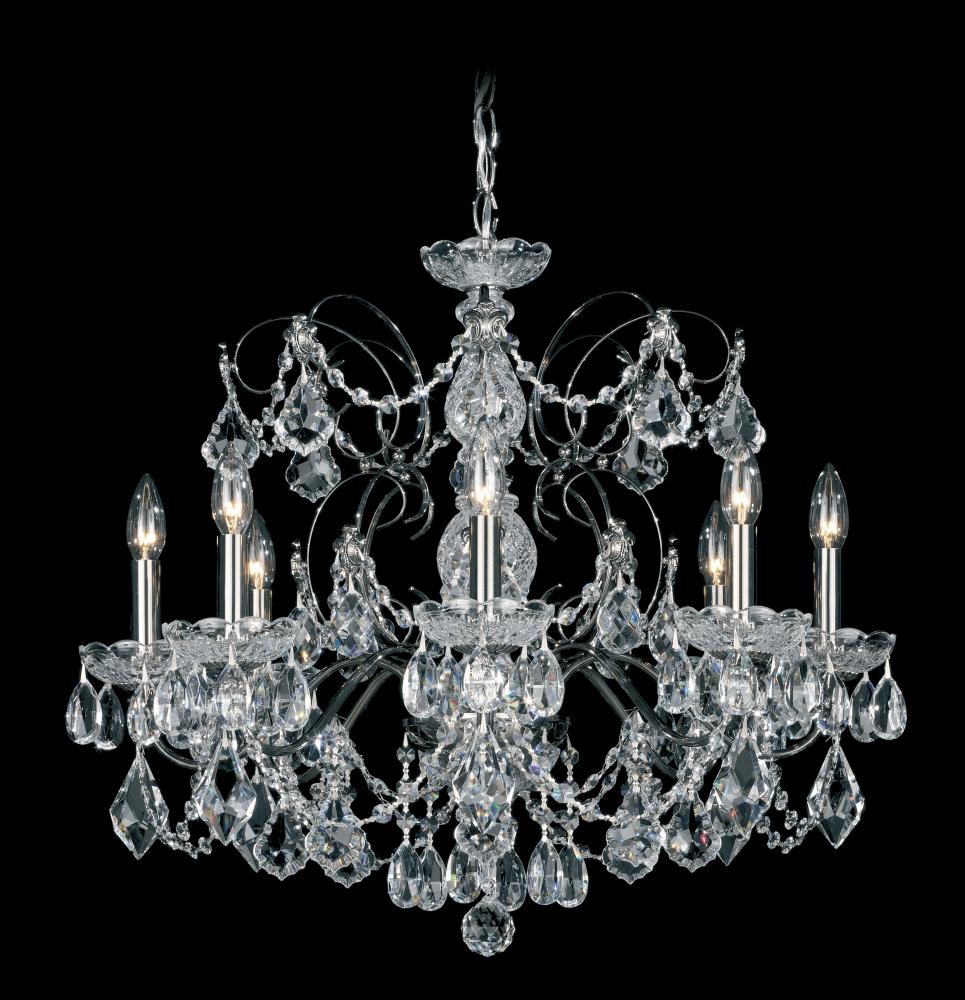 Century 8 Light 120V Chandelier in Heirloom Gold with Heritage Handcut Crystal