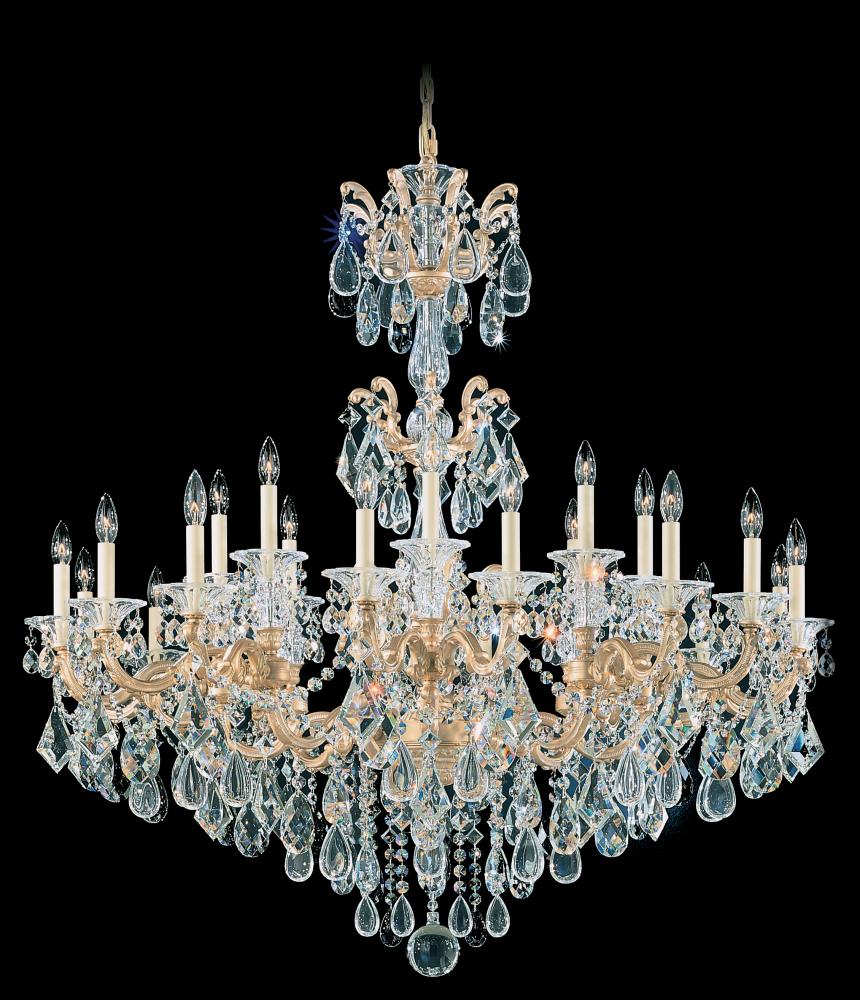 La Scala 24 Light 120V Chandelier in Heirloom Bronze with Heritage Handcut Crystal