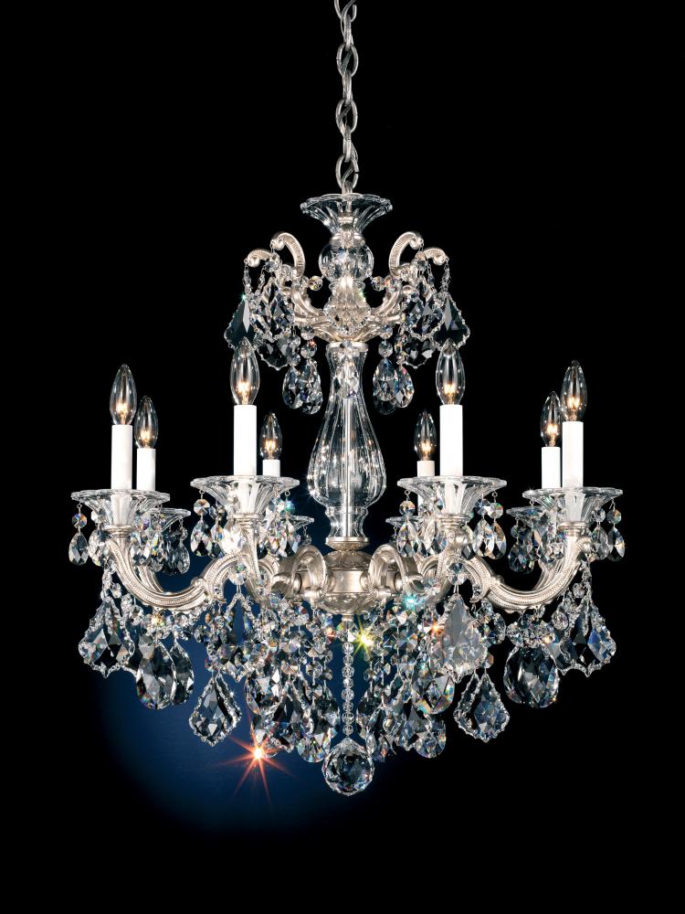 La Scala 8 Light 120V Chandelier in Heirloom Gold with Heritage Handcut Crystal