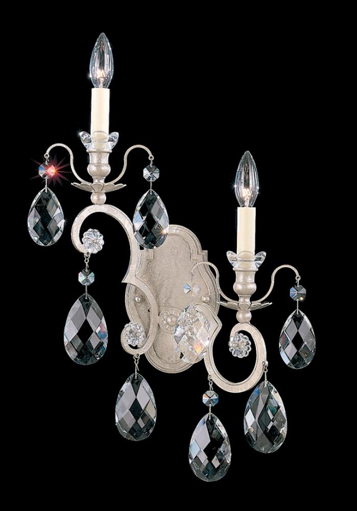 Renaissance 2 Light 120V Left Wall Sconce in Heirloom Bronze with Clear Crystals from Swarovski