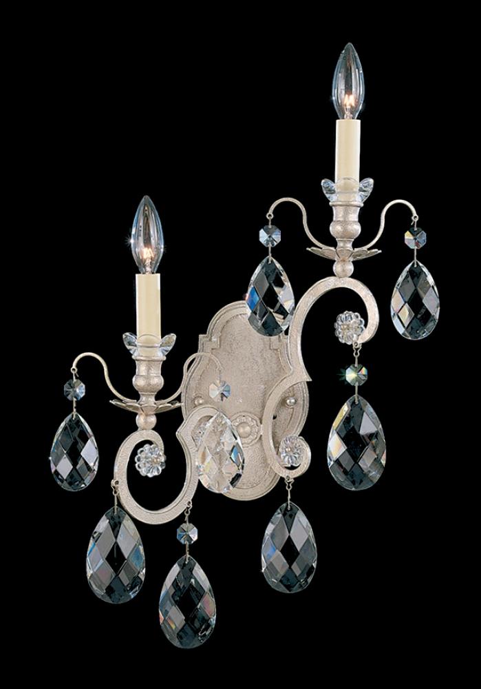 Renaissance 2 Light 120V Right Wall Sconce in Etruscan Gold with Clear Crystals from Swarovski