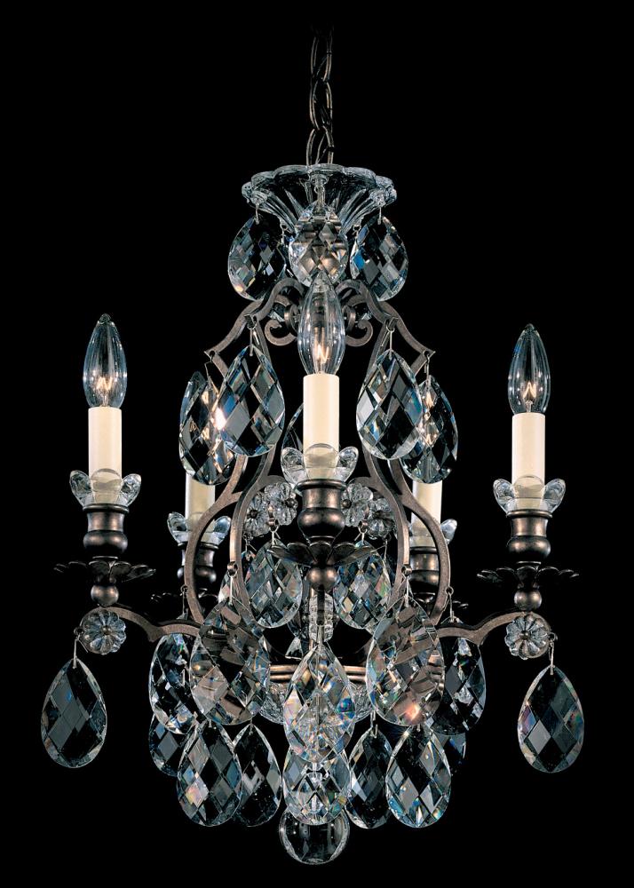 Renaissance 5 Light 120V Chandelier in French Gold with Clear Crystals from Swarovski