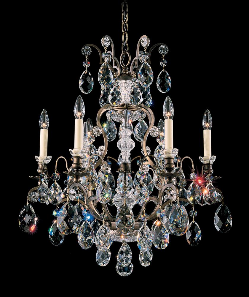 Renaissance 7 Light 120V Chandelier in Etruscan Gold with Clear Crystals from Swarovski