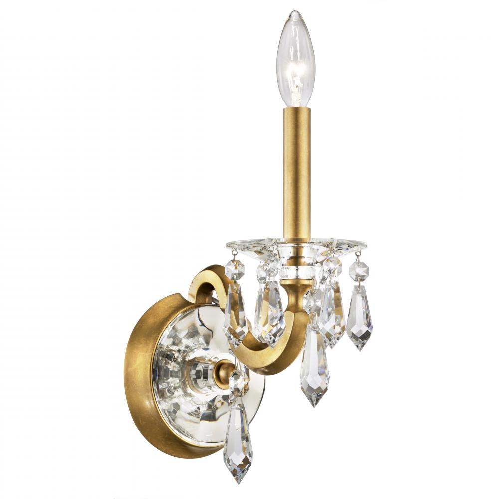 Napoli 1 Light 120V Wall Sconce in French Gold with Clear Radiance Crystal