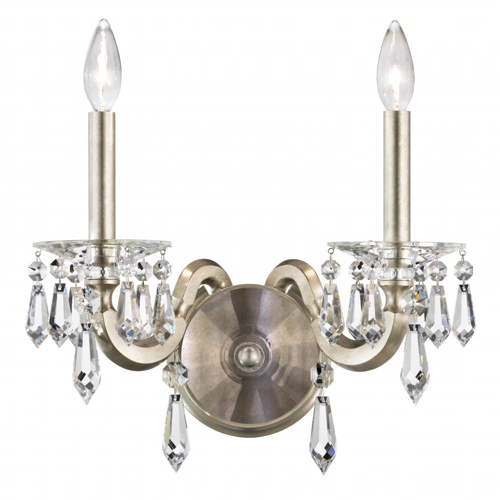 Napoli 2 Light 120V Wall Sconce in French Gold with Clear Radiance Crystal