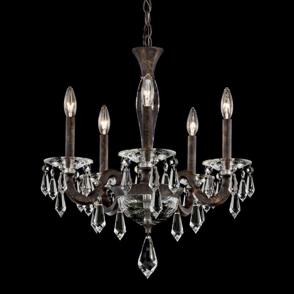 Napoli 5 Light 120V Chandelier in Etruscan Gold with Clear Radiance Crystal