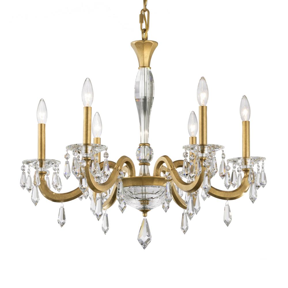 Napoli 6 Light 120V Chandelier in Etruscan Gold with Clear Radiance Crystal