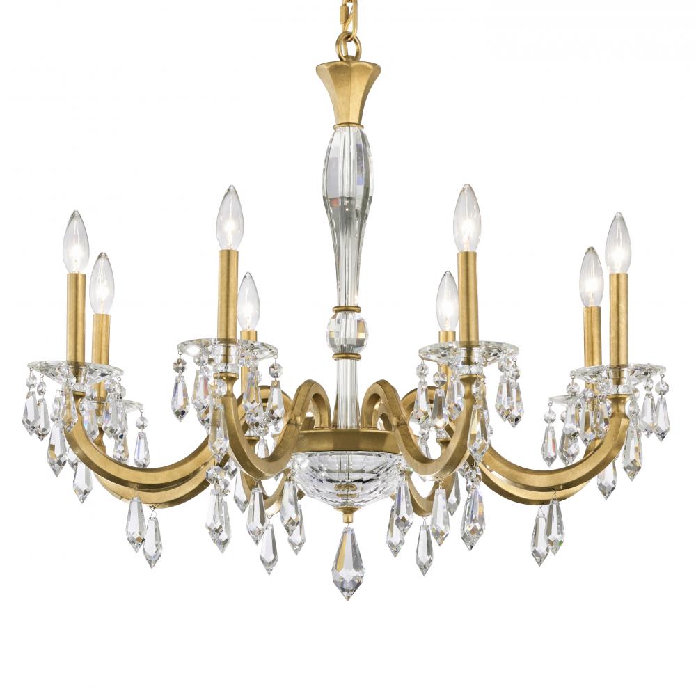 Napoli 8 Light 120V Chandelier in French Gold with Clear Radiance Crystal