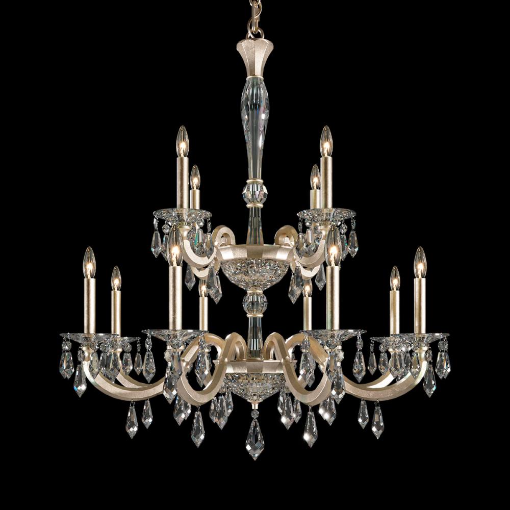Napoli 12 Light 120V Chandelier in Etruscan Gold with Clear Radiance Crystal