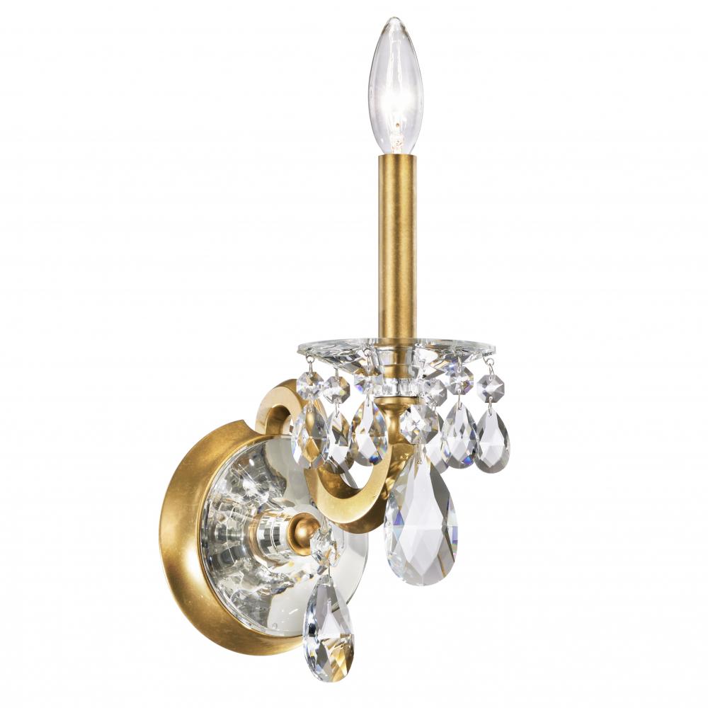 San Marco 1 Light 120V Wall Sconce in Heirloom Gold with Radiance Crystal