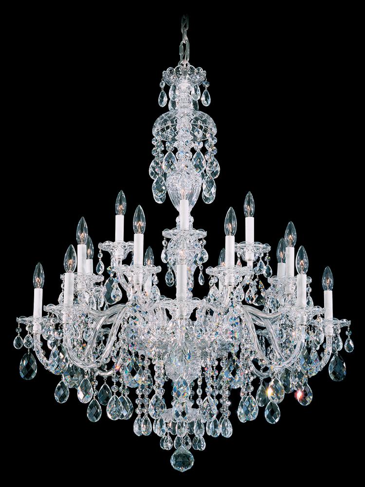 Sterling 20 Light 110V Chandelier in Rich Auerelia Gold with Clear Crystals From Swarovski®