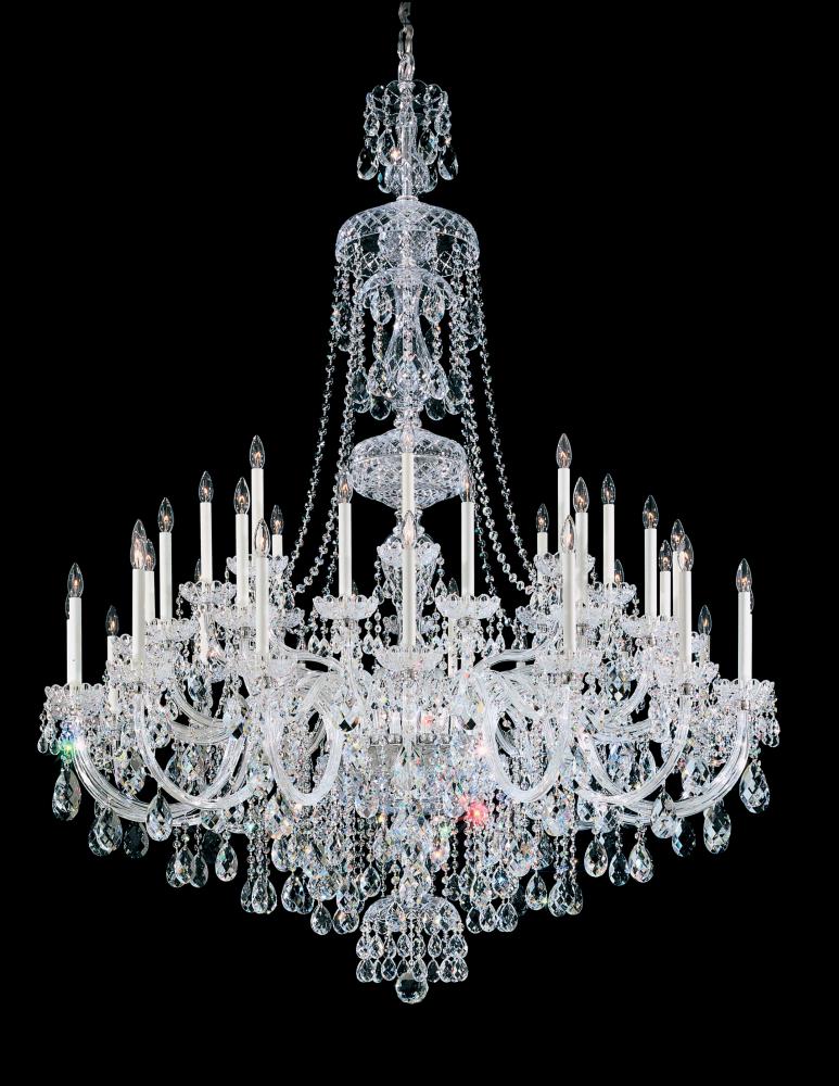 Sterling 45 Light 110V Chandelier in Rich Auerelia Gold with Clear Crystals From Swarovski®