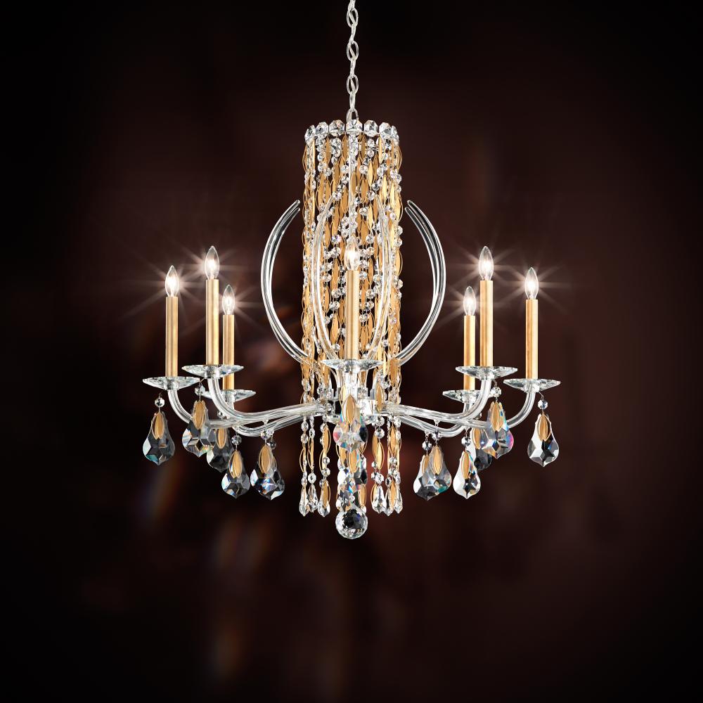 Siena 8 Light 120V Chandelier in Black with Clear Radiance Crystal