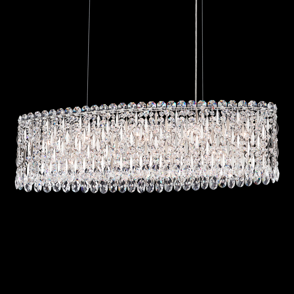 Sarella 12 Light 120V Linear Pendant in Black with Clear Radiance Crystal