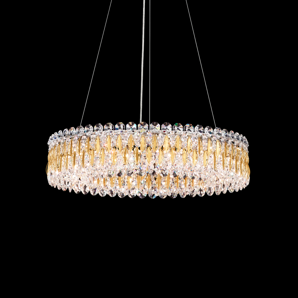 Sarella 12 Light 120V Pendant in Polished Stainless Steel with Clear Radiance Crystal